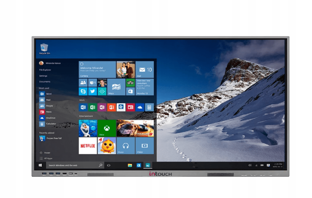 65 cali monitor interaktywny Intouch ekran dotykowy 65'